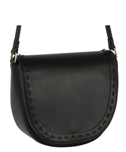 Fashion Stitch Flap Crossbody Bag TDM-0060 BLACK